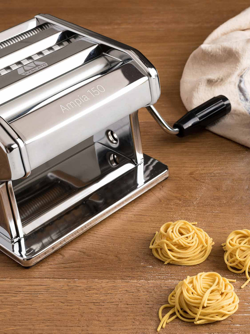 Marcato Chromed Steel Manual Pasta Maker Machine Ampia 150, 073160