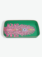 Matthew Williamson X Les Ottomans Peacock Feather Rectangular Iron Tray