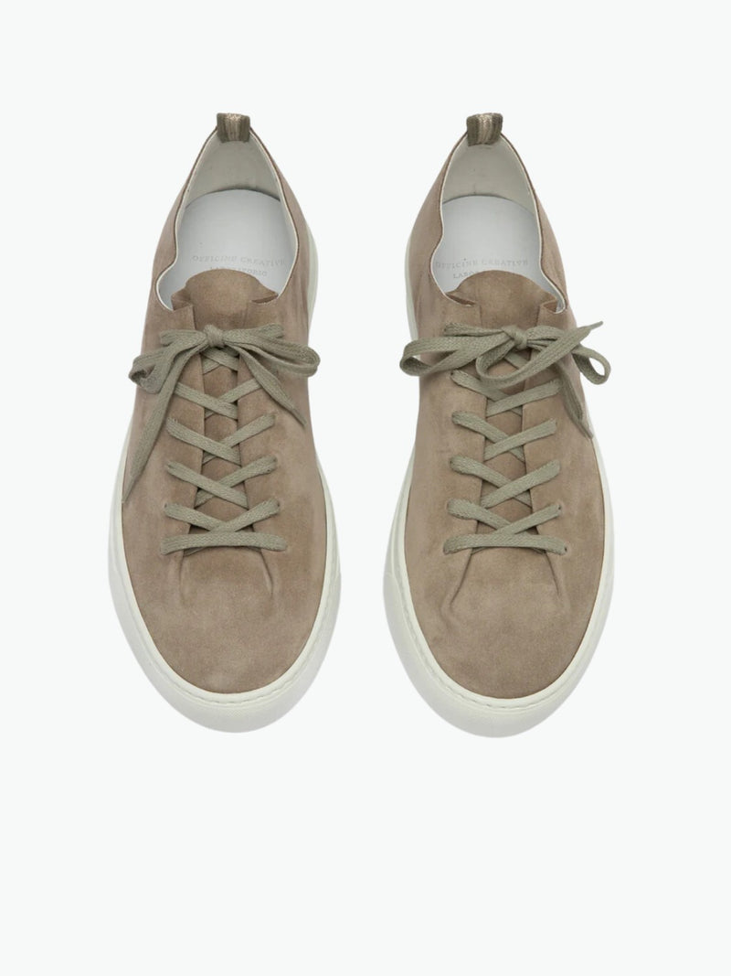 Officine Creative Taupe Suede Low Top Sneakers