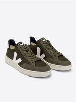 Veja V-12 Vegan B-Mesh Olive White Sneakers