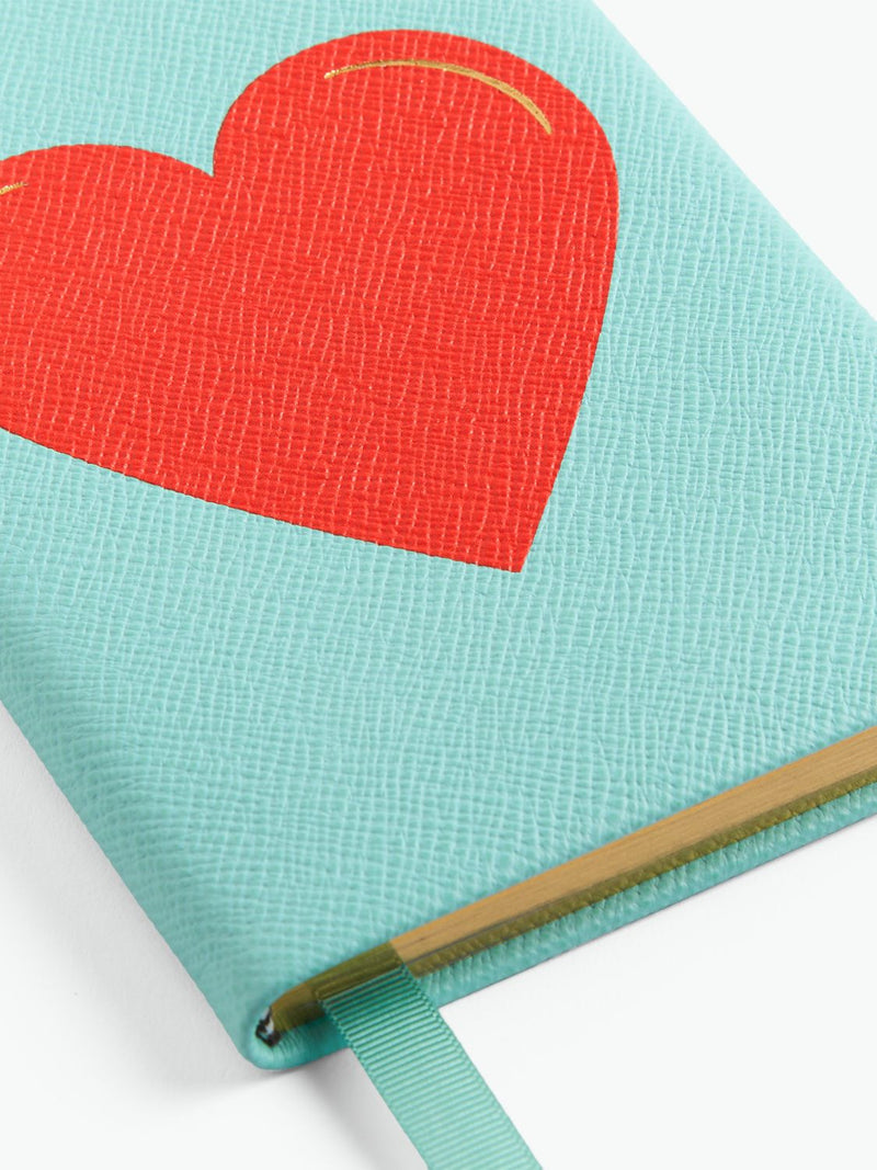 Smythson Chelsea Charm Heart Notebook in Panama