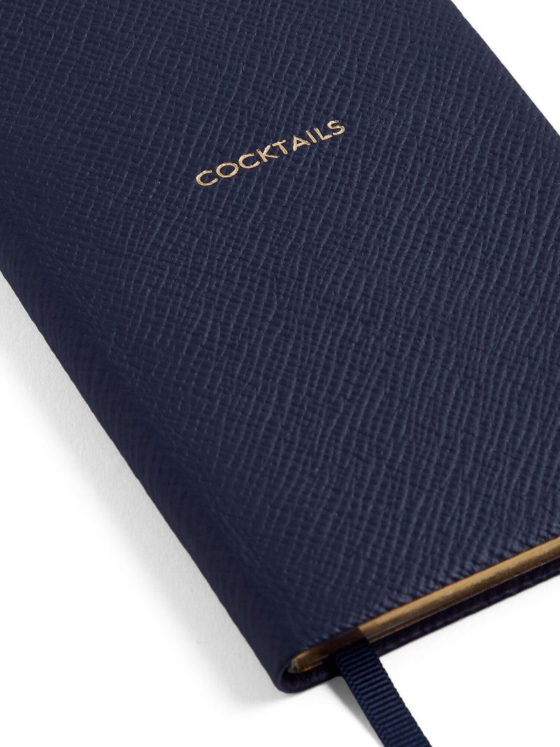 Smythson Cocktails Leather Notebook Navy