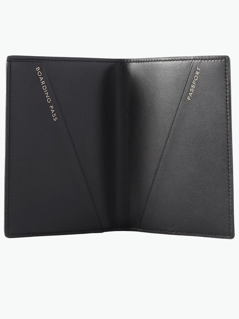 Smythson Leather Passport Cover Navy