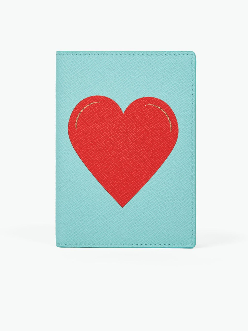 Smythson Passport Heart Charm Cover in Panama