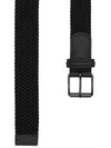 Anderson's Belt Leather-Trimmed Woven Black