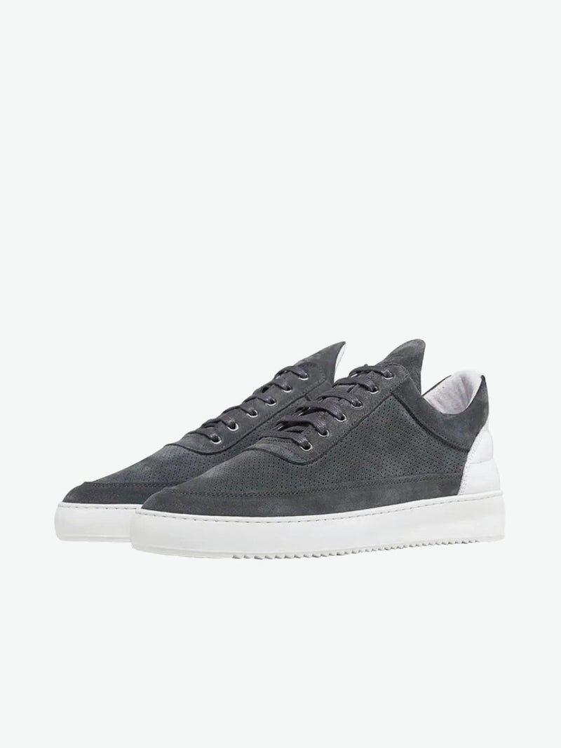 Filling Pieces Low Top Ripple Perforated Dark Grey